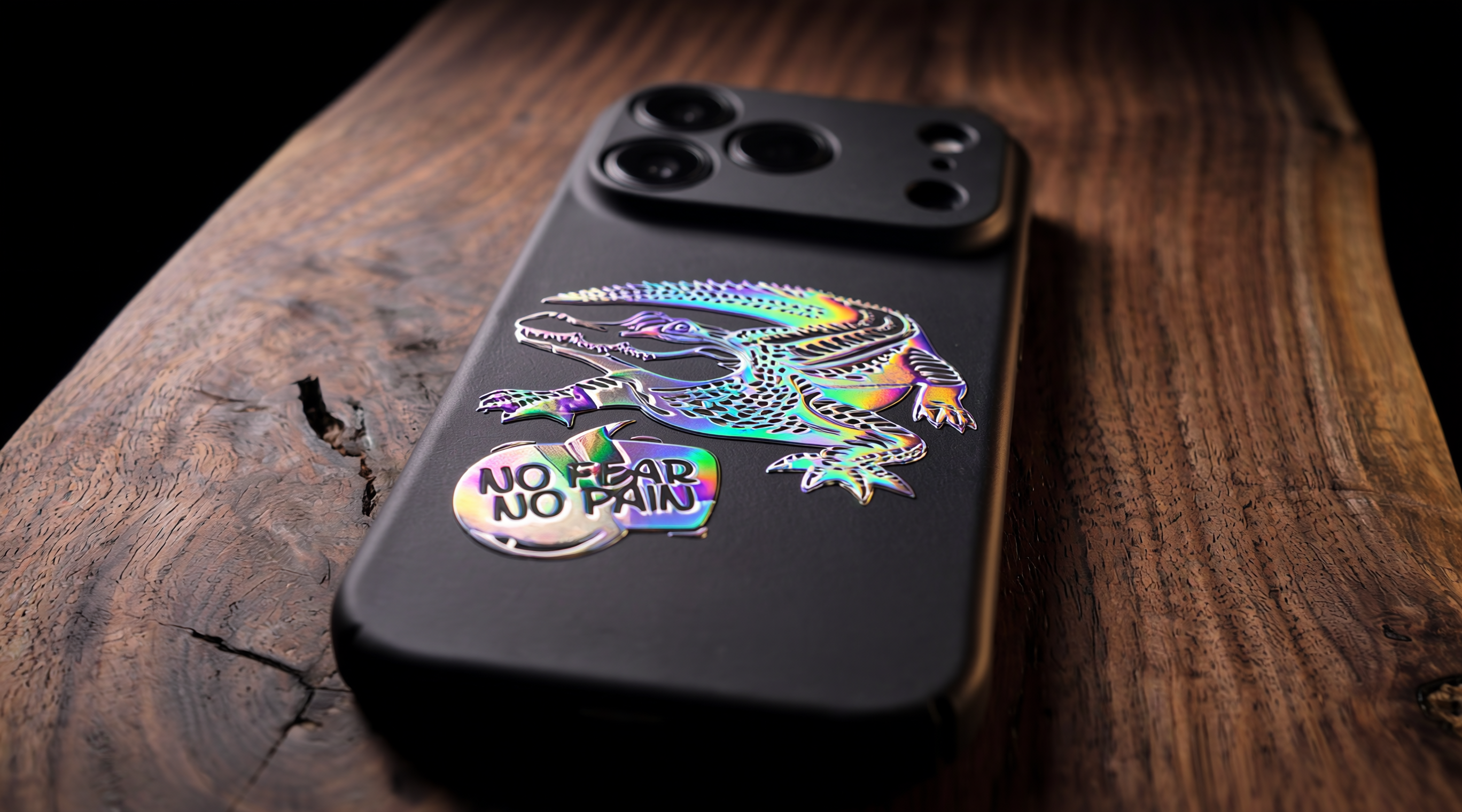 3D Wild Beasts - Crocodile with No Fear Phone Case – Raised Art Design ( A04 )