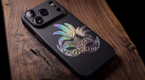 3D Carnival of Venice - Regal Noir Mask - Phone Case – Raised Art Design ( CV05 )