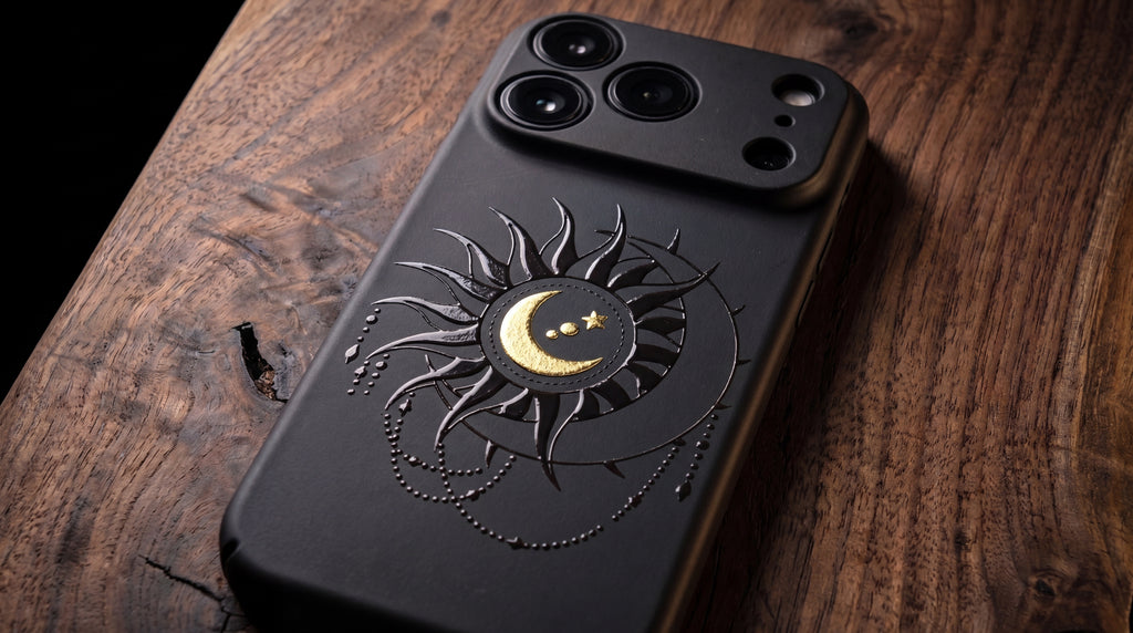 3D Mystical Symbols - Midnight Astrolabe - Phone Case – Raised Art Design ( MP09 )
