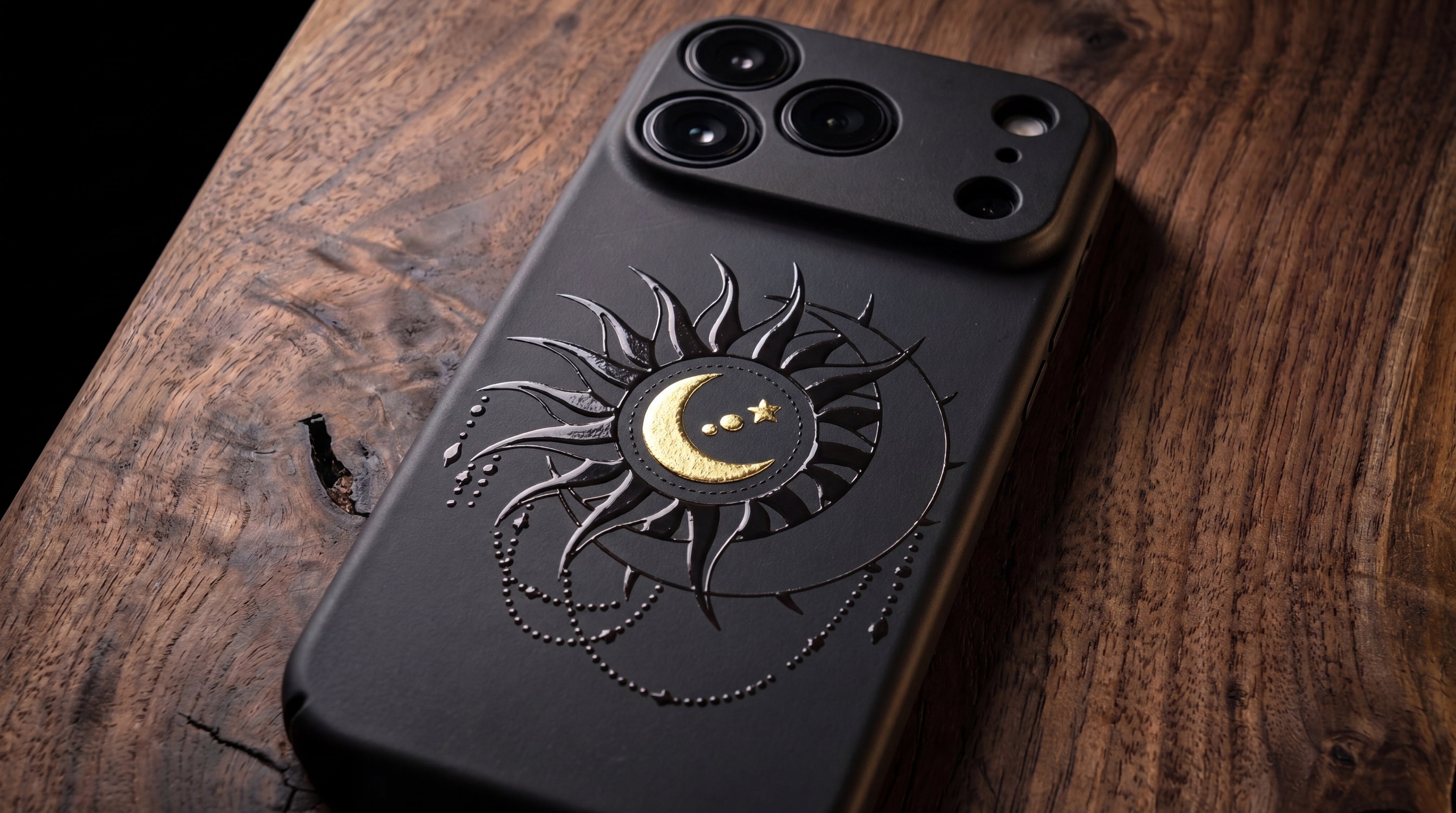 3D Mystical Symbols - Midnight Astrolabe - Phone Case – Raised Art Design ( MP09 )