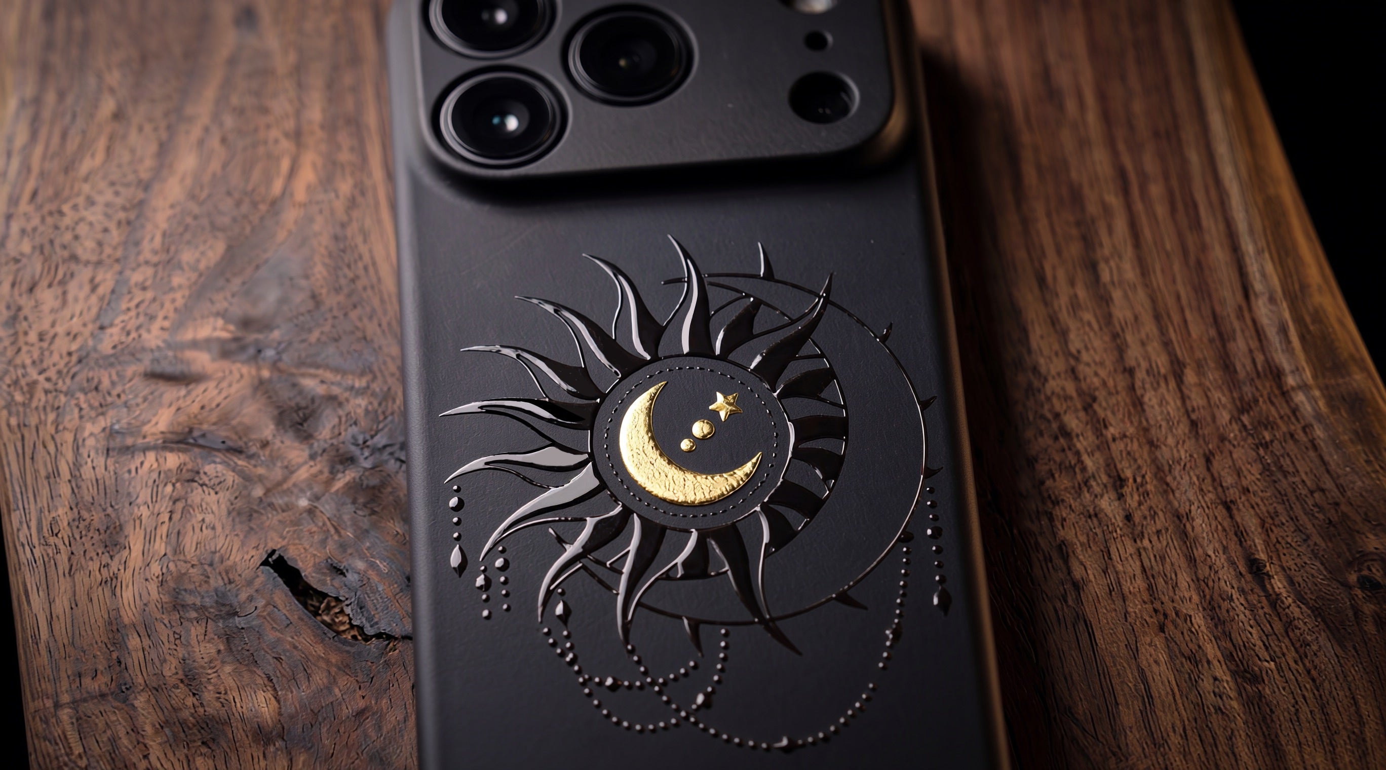 3D Mystical Symbols - Midnight Astrolabe - Phone Case – Raised Art Design ( MP09 )