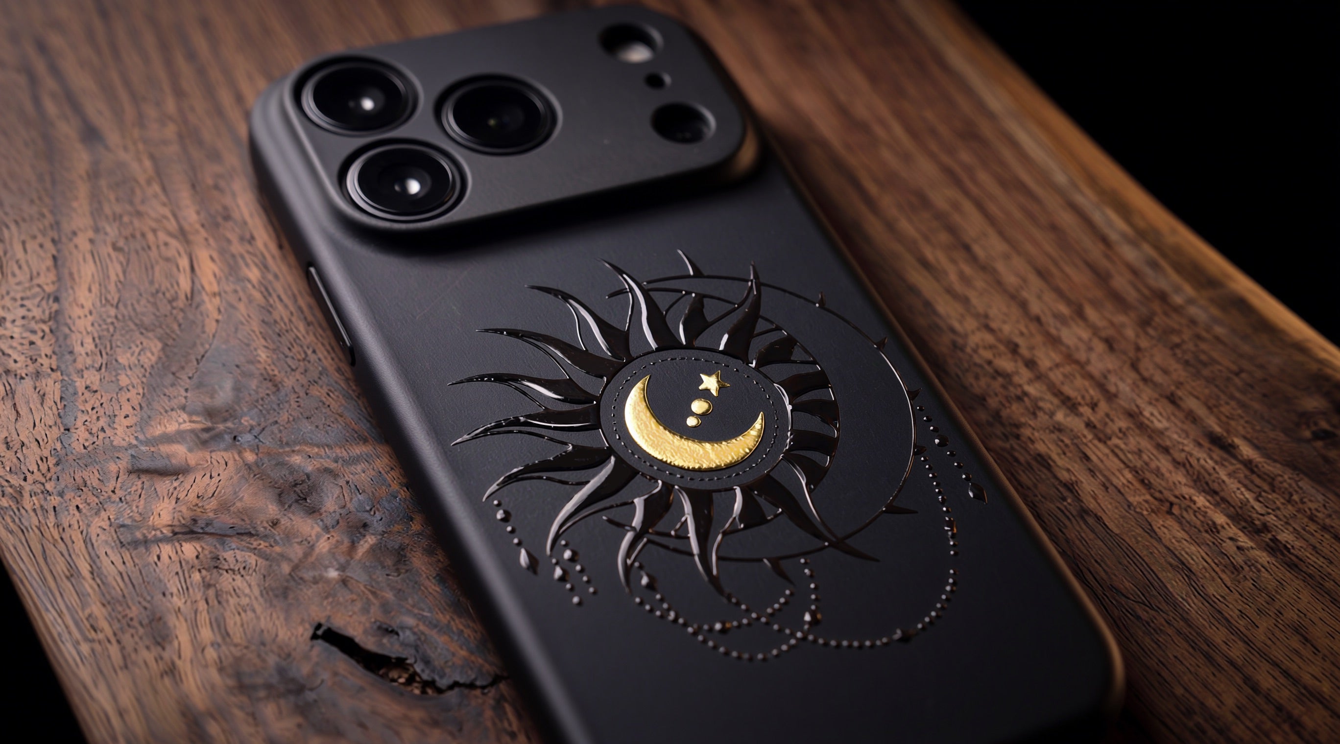 3D Mystical Symbols - Midnight Astrolabe - Phone Case – Raised Art Design ( MP09 )