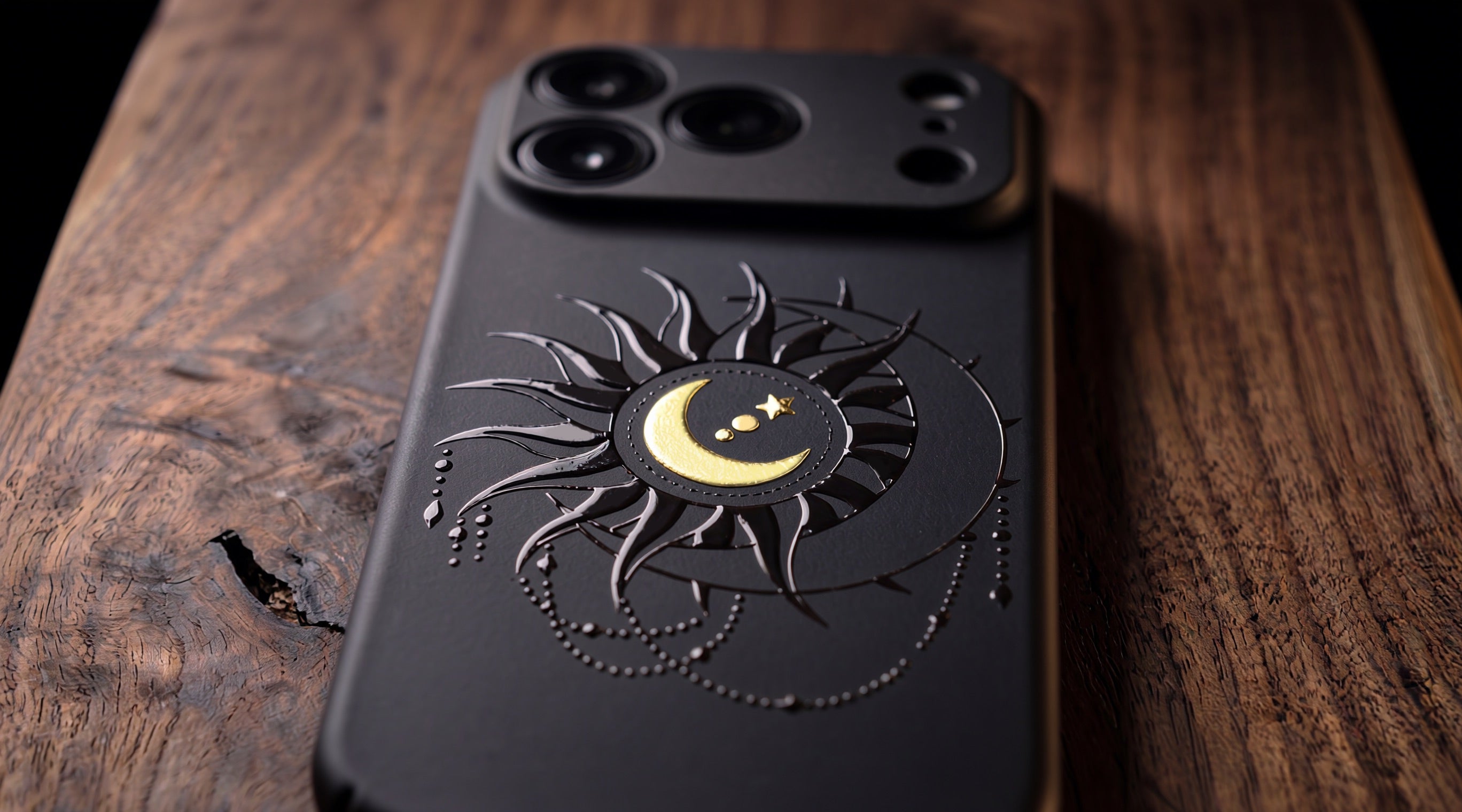 3D Mystical Symbols - Midnight Astrolabe - Phone Case – Raised Art Design ( MP09 )