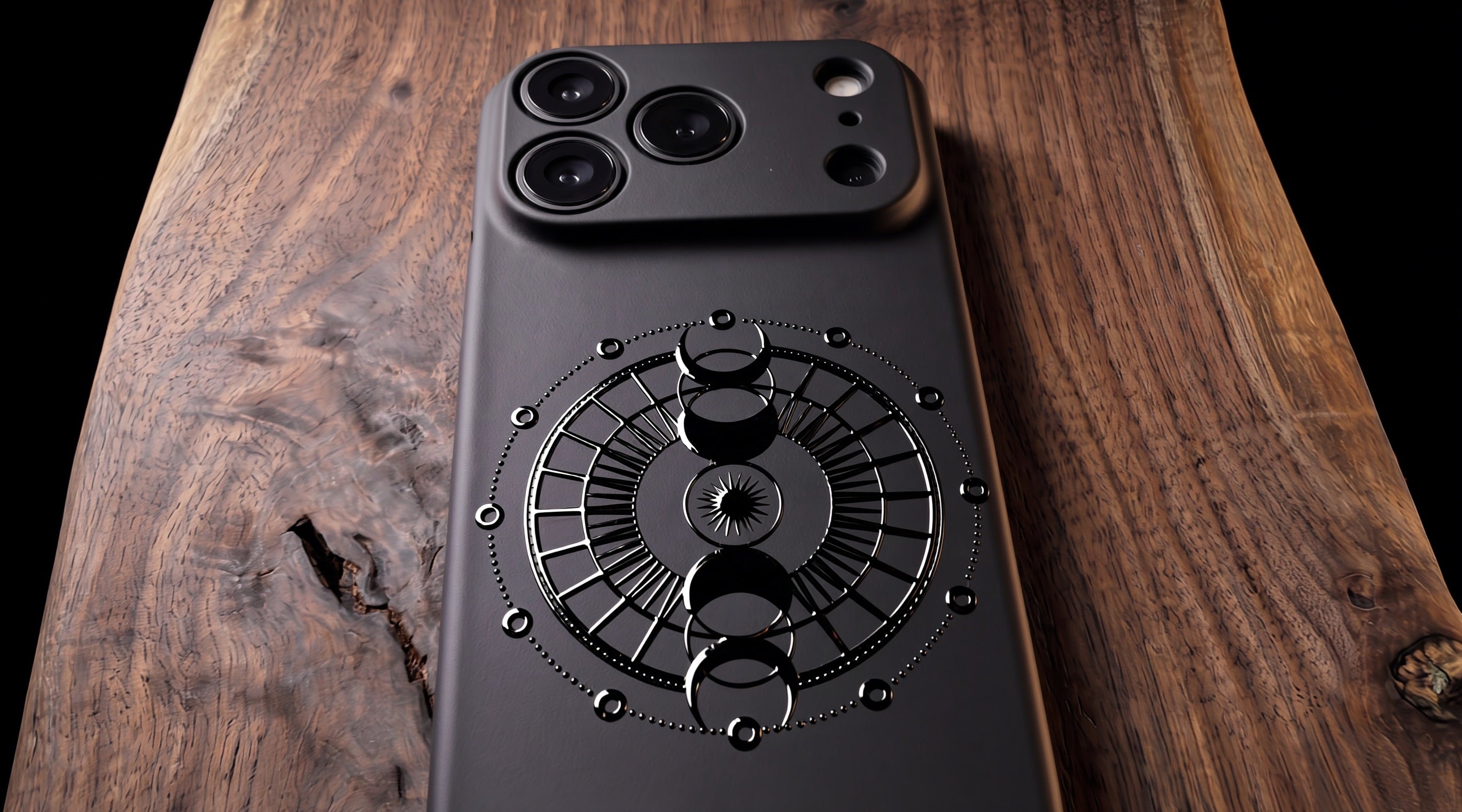 3D Mystical Symbols- Lunar Enchantment - Phone Case – Raised Art Design ( MP11 )