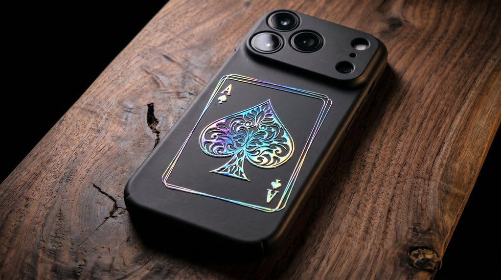 3D Poker card- Ace of Spades - Phone Case – Raised Art Design ( PC01 )