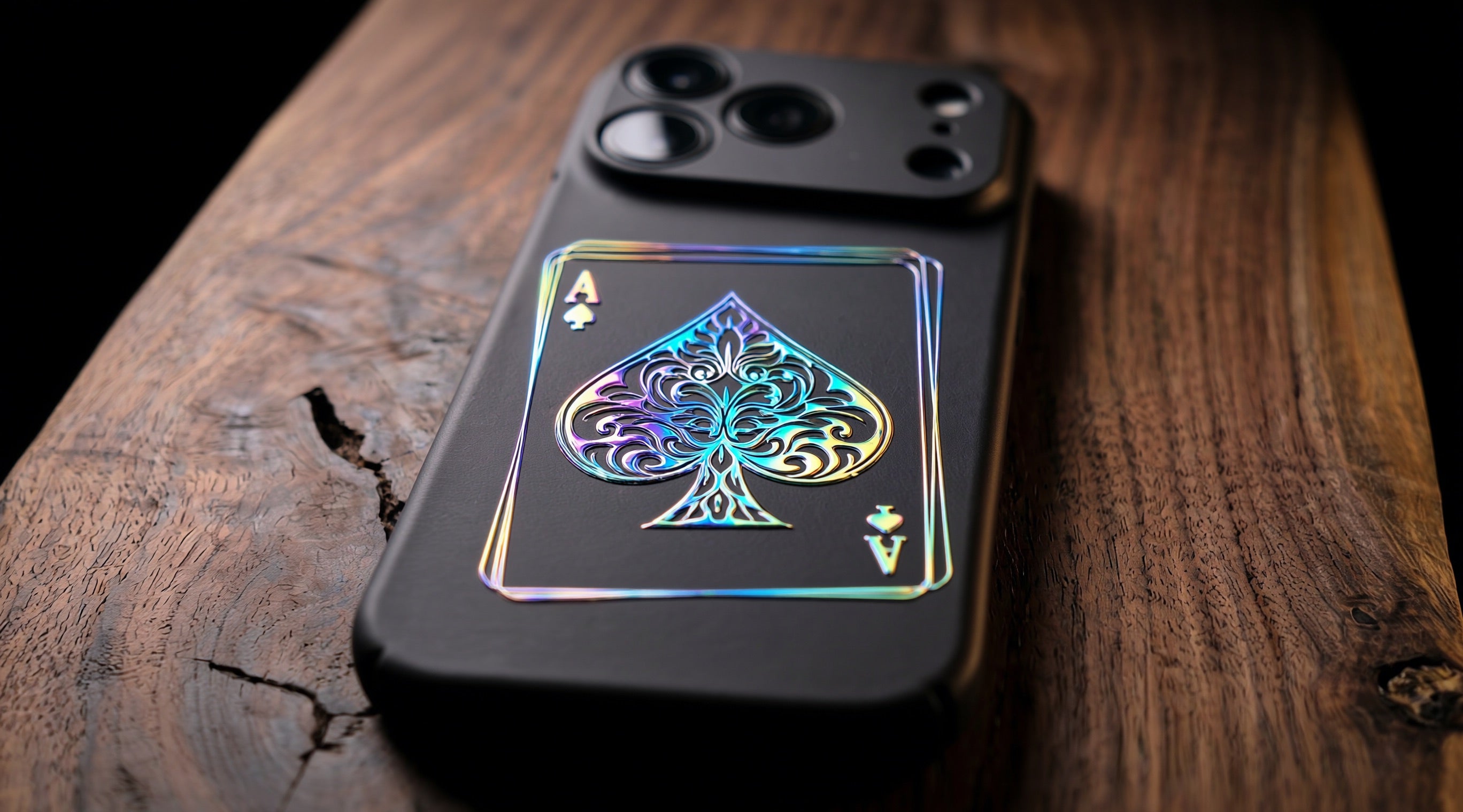 3D Poker card- Ace of Spades - Phone Case – Raised Art Design ( PC01 )