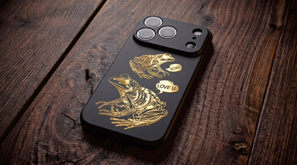 3D Two Frogs Phone Case –  Raised Art Design ( A01 )