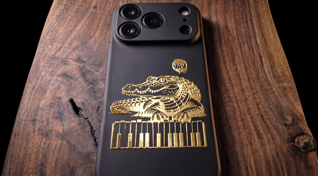 3D Wild Beasts - Frog playing piano Phone Case – Raised Art Design ( A05 )