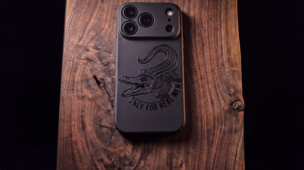 3D Wild Beasts - Only for real men - crocodile Phone Case – Raised Art Design ( A07 )