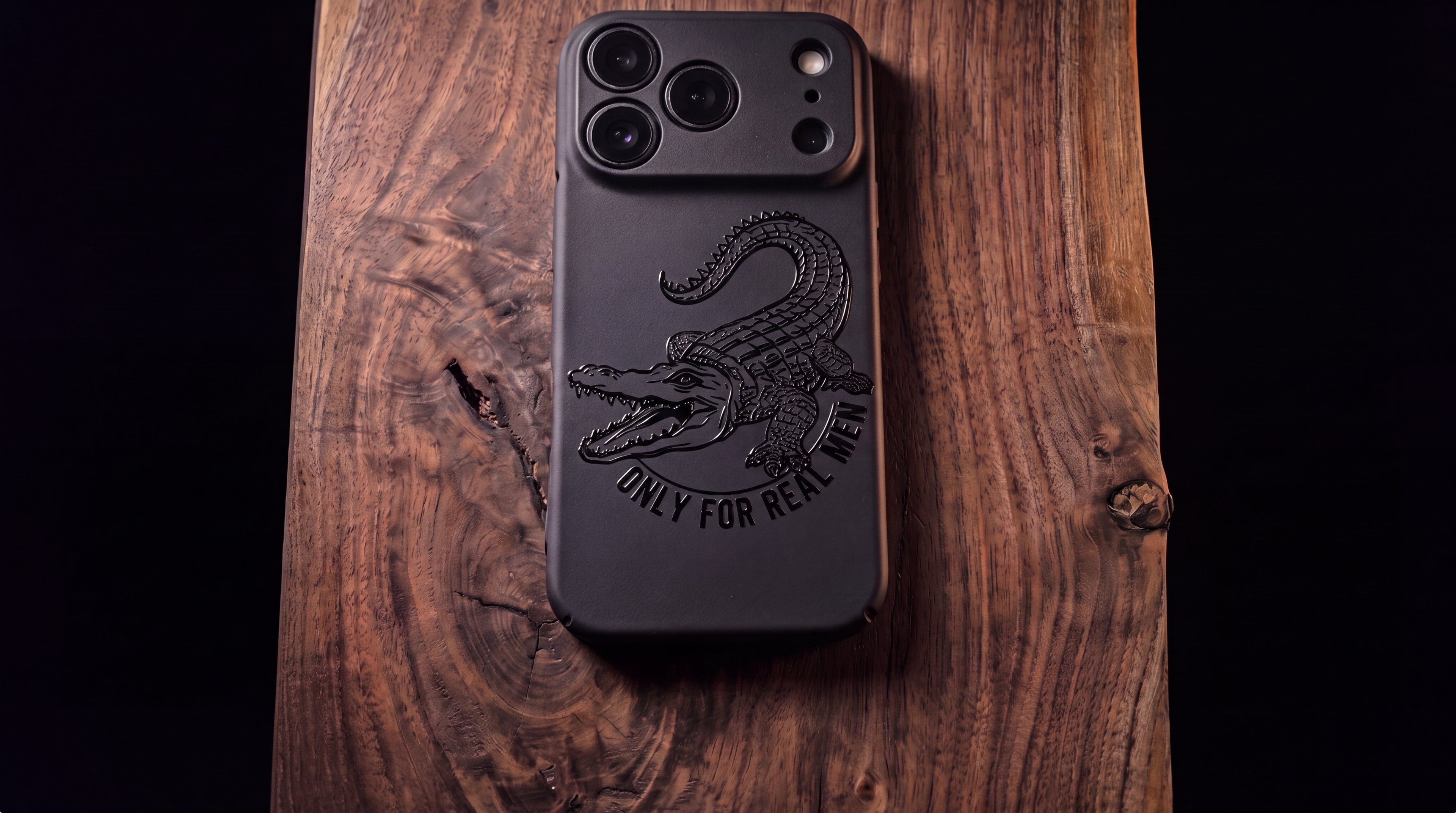3D Wild Beasts - Only for real men - crocodile Phone Case – Raised Art Design ( A07 )