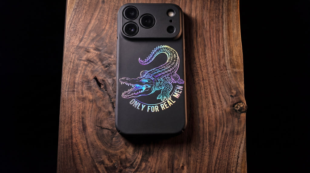 3D Wild Beasts - Only for real men - crocodile Phone Case – Raised Art Design ( A07 )