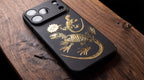 3D Wild Beasts - Two dinosaur skeletons V2 Phone Case – Raised Art Design ( A09 )