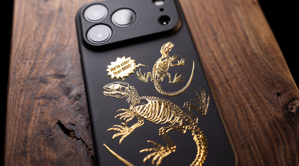 3D Wild Beasts - Two dinosaur skeletons V2 Phone Case – Raised Art Design ( A09 )